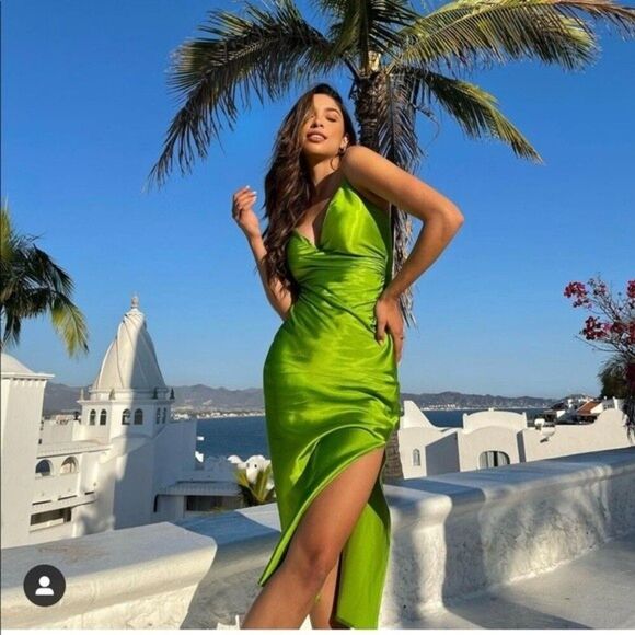 ZARA DRAPED LINGERIE-STYLE DRESS - Picture 4 of 10